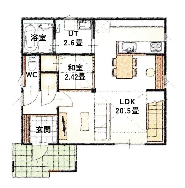 札幌東モデルハウス1階平面図